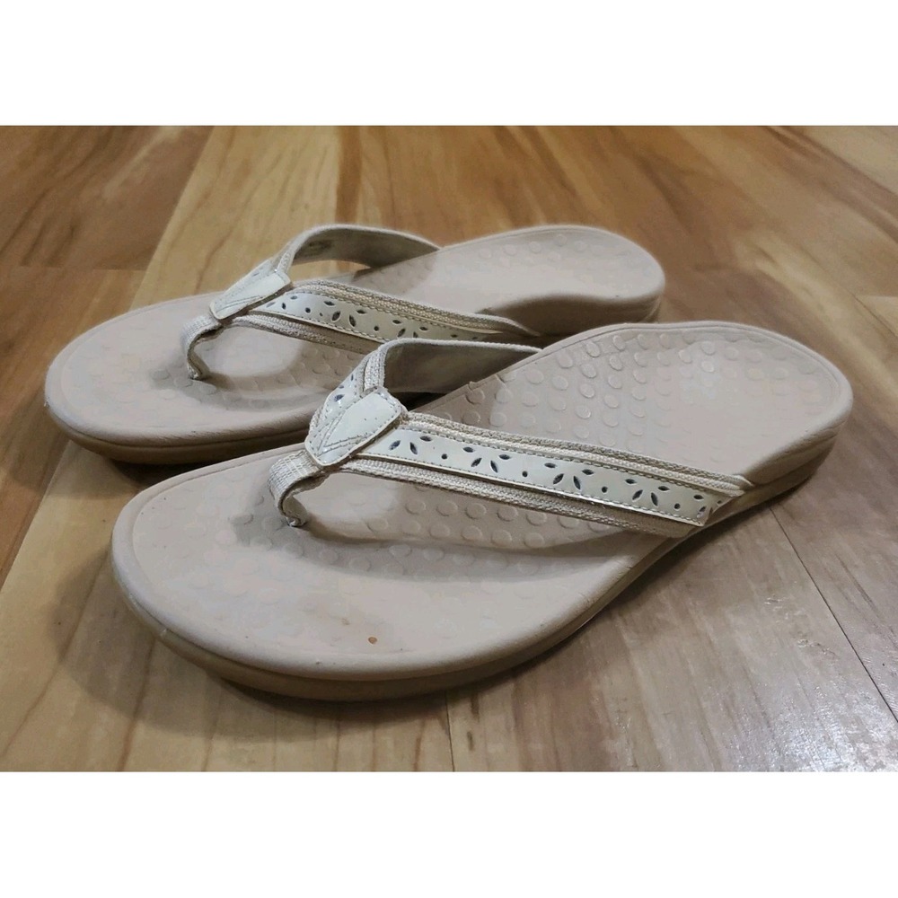 Vionic Cassandra Orthotic Flip Flop Sandals Arch Support Size 9 Beige Neutral